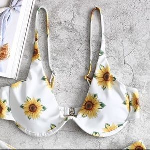 Zaful Sunflower Bikini Top